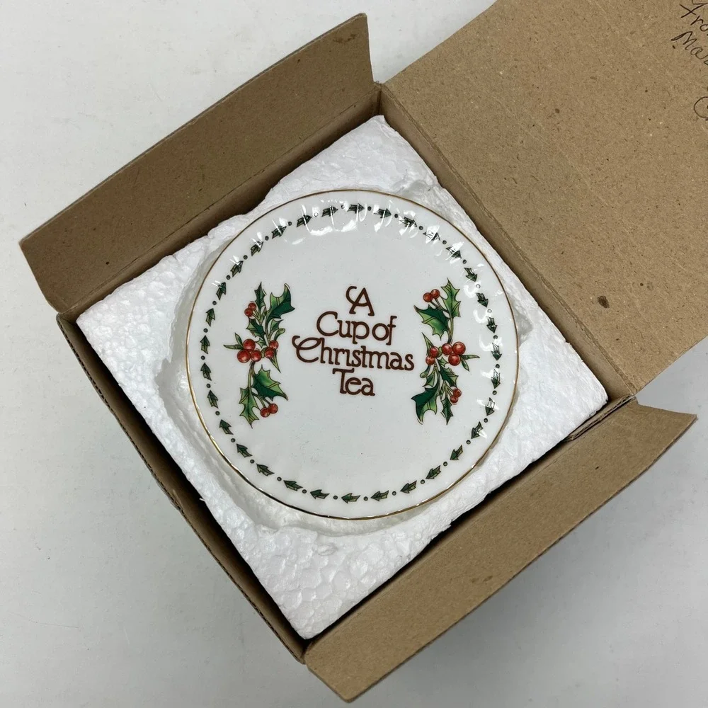 A Cup of Christmas Tea Mini Tea Set Coyne's Inc CT133 Holiday Porcelain 1995